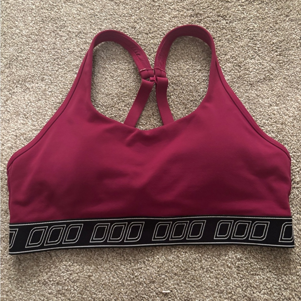 Lorna Jane Maroon Sports Bra with Black Trim